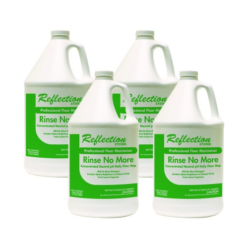Theochem Rinse-No-More Floor Cleaner, Lemon Scent, 1 Gal, Bottle, 4/Carton