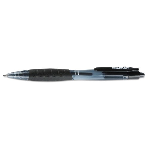 AbilityOne 752001 Skilcraft Vista Ballpoint Pen, Retractable, Bold 1.4 Mm, Black Ink, Smoke Barrel, Dozen