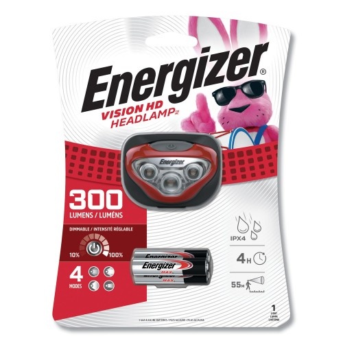Energizer LED Headlight, 3 AAA Batteries, Red
