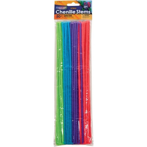 Creativity Street Spiral Chenille Stems by Pacon