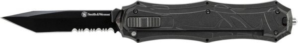 Smith & Wesson Otf Assist- Finger Actuator- Black 40% Serrated Tanto b