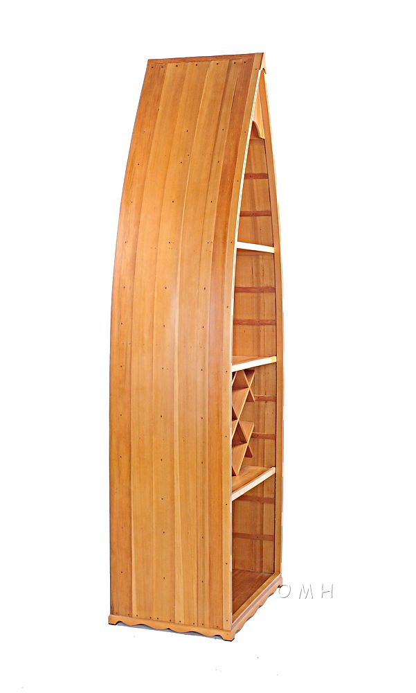 Wooden Canoe Wine Shelf