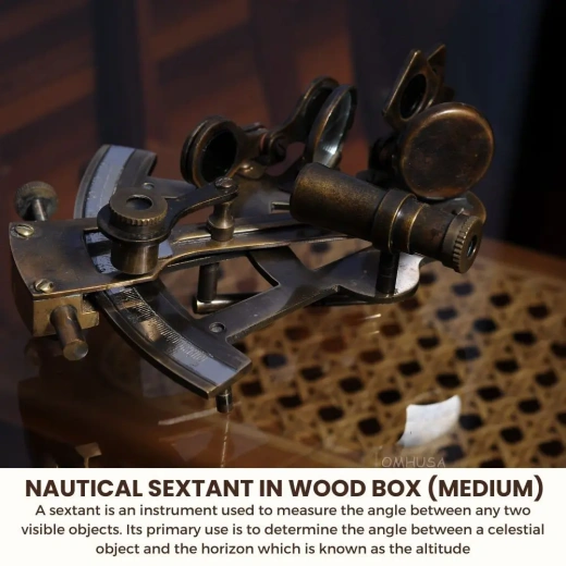 Nautical Sextant in Wood Box (Medium)