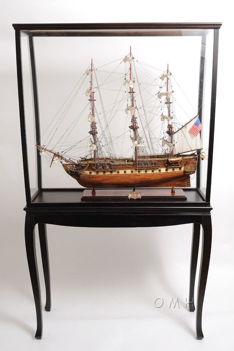 Floor Display Case - Dark Mahogany Finish