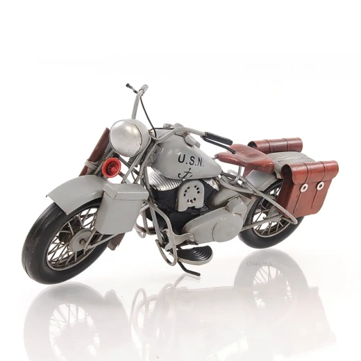 1942 Indian Model 741 Grey Motorcycle 1:7 - A Vintage Replica