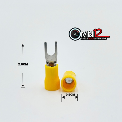 12-14 14-16 Gauge Fork Terminals 100Pack - High Quality Insulated Crimp Connectors
