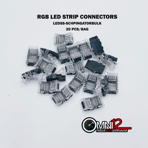 Omni12 LED Strips Connectors 4 Pin Alligator Style for RGB LED Strips 20 Pc/Bag