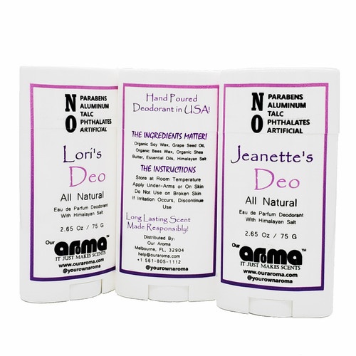 Our Aroma Women's Personalized 2.65Oz All-Natural Deodorant Set