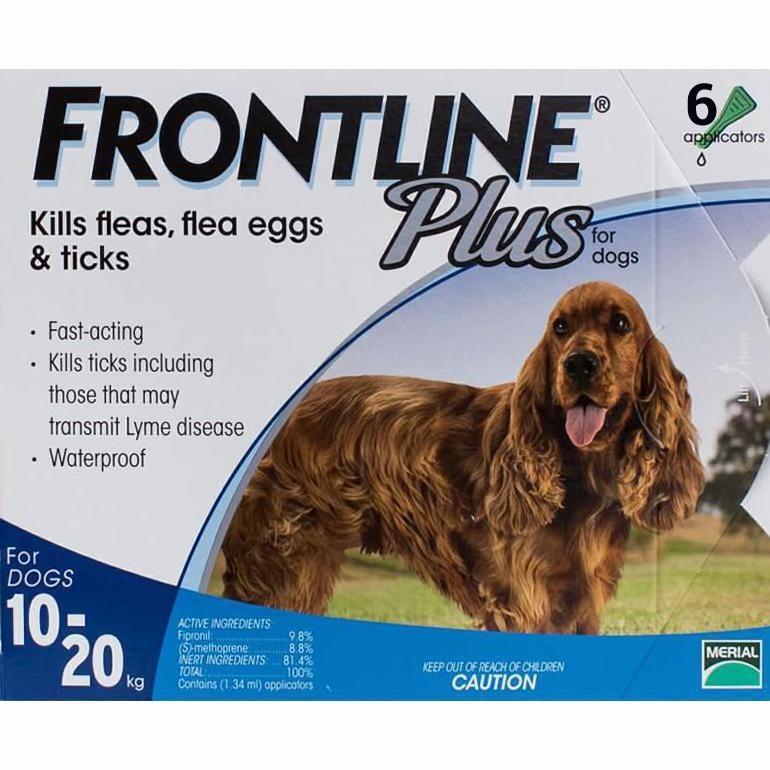 Frontline Plus For Dogs 22-44Lbs (10-20 Kg) - 6 Pipettes