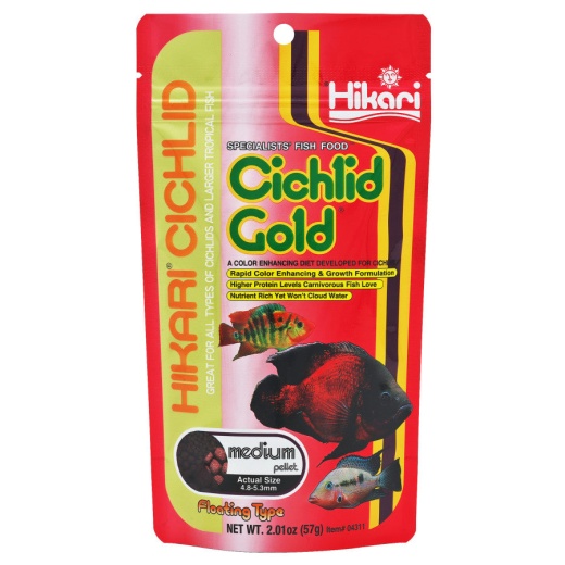 Hikari USA Cichlid Gold Pellets Fish Food 2 Oz Medium