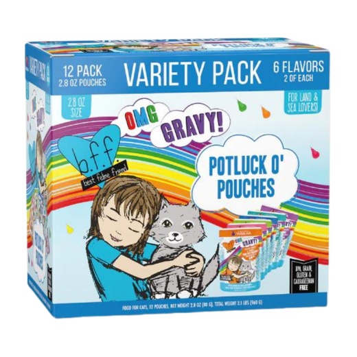 Bff Cat Omg Potluck O Pouches Variety Pack 2.8 Oz. (Case Of 12)