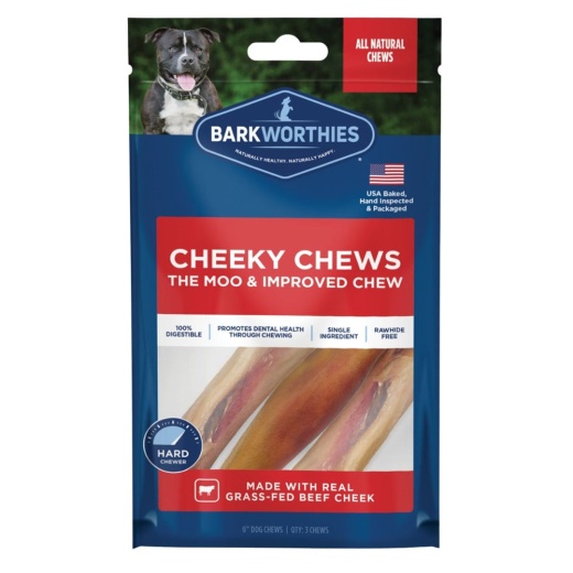 Barkworthies Dog Cheeky Chew 6In 50Ct - Natural Dog Chews for a Healthier, Happier Pet
