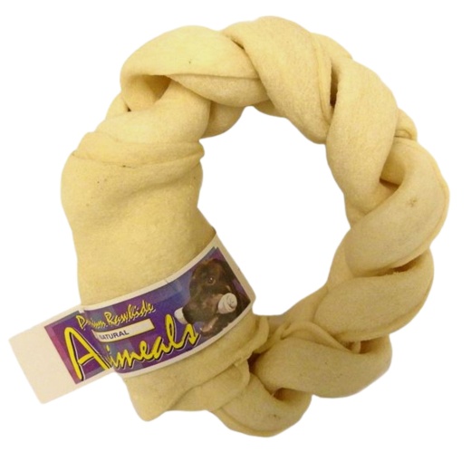 Animeal Braided Donut 7-8" 5Ct Bag - Rawhide Bones for Dogs