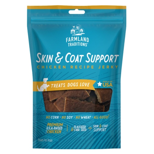 Farmland Traditions Simple Snacks Skin And Coat Support Jerky Dog Treats Chicken, 1Ea/14Oz