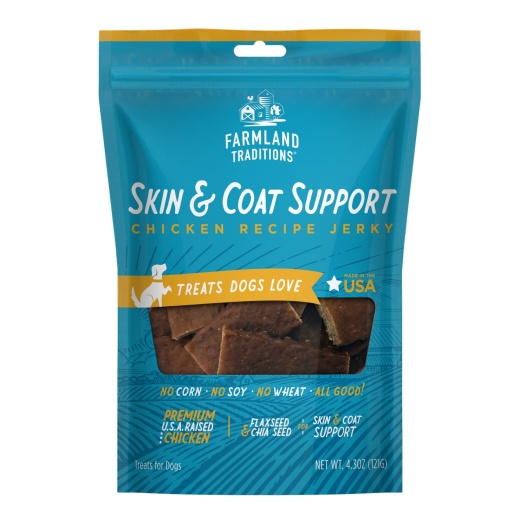 Farmland Traditions Simple Snacks Skin And Coat Support Jerky Dog Treats Chicken, 1Ea/4.3Oz