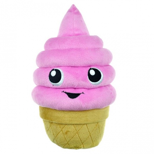 Chomper Food Junkeez Plush Ice Cream Cone Toy for Dogs
