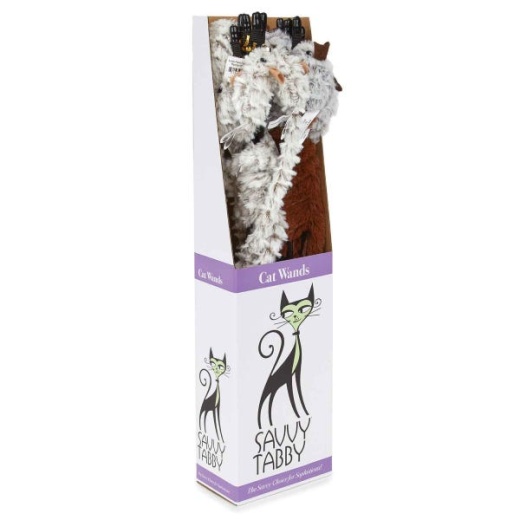 Savvy Tabby Wand Displays, 12 Pieces - Interactive Cat Toys