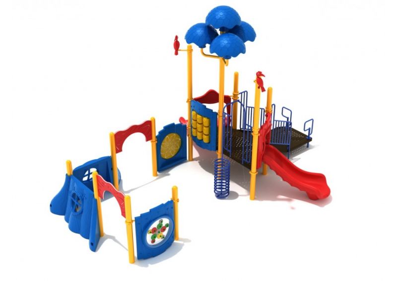 Wandering Wolf Playground Structure with Games, Climber and Slides