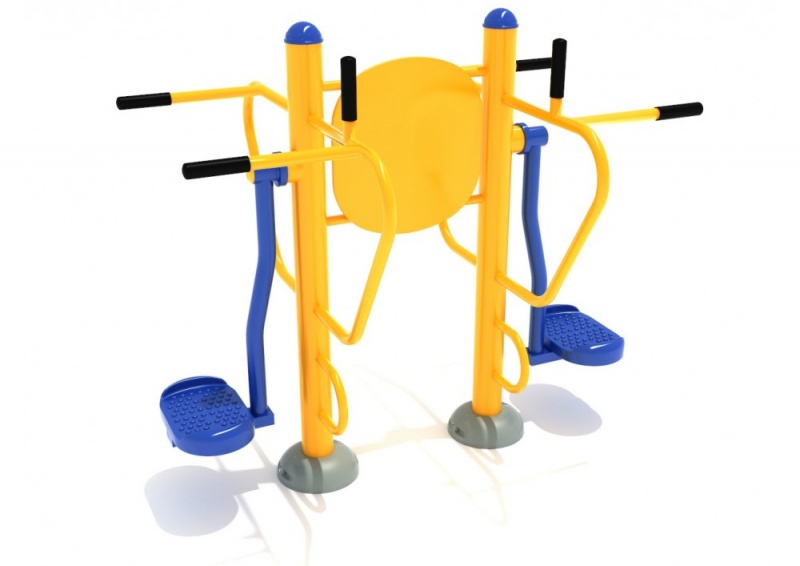 Outdoor Fitness Double Station Pendulum Swing With Leg Lift