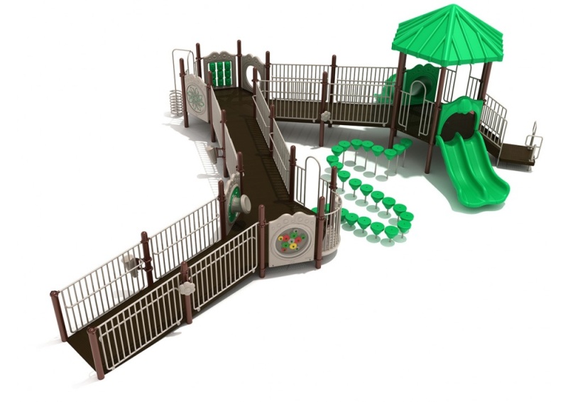 Charles Mound Playground Structure with Interactive Games, Slides and Climbers