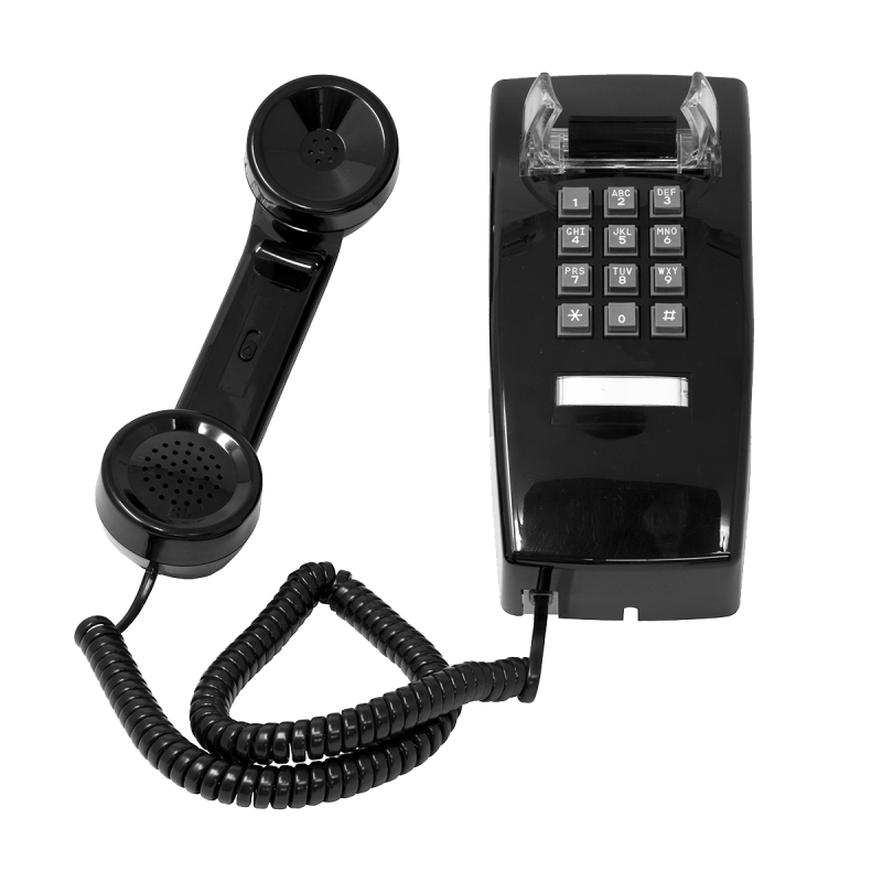 2554 Style Wall Phone With Keypad (Black)