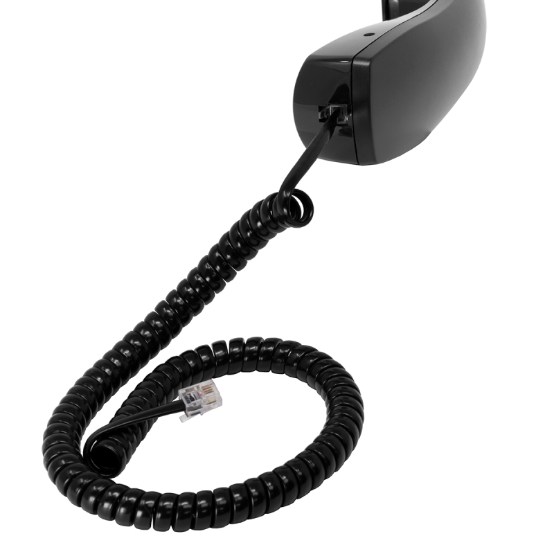 7' Black Coiled Handset Cord
