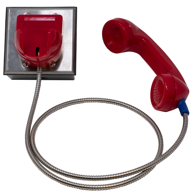 Outdoor Rated Telephone With Red Plastic Hookswitch