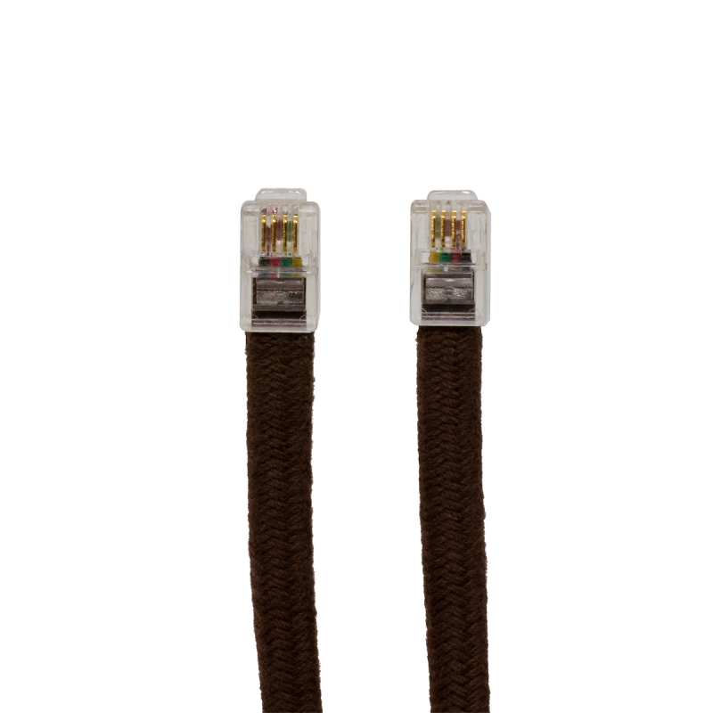 4.5' Modular Brown Cloth Handset Cord