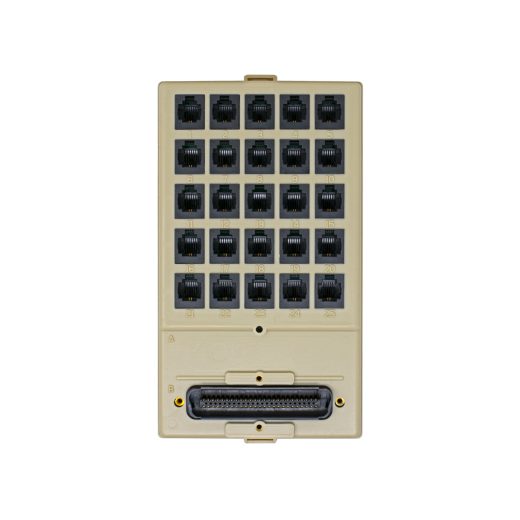 25 Port 1 Pair RJ-11 Jack Panel with Male Amp