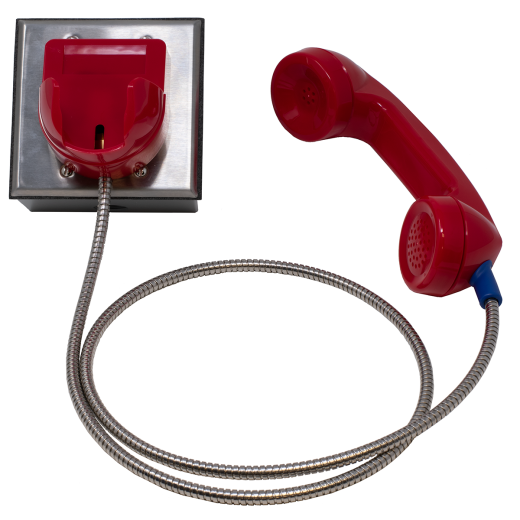 Outdoor Rated Telephone with Red Plastic Hookswitch