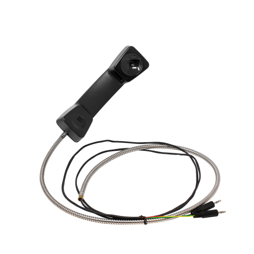 Black Euro PC Handset with Armored Cord