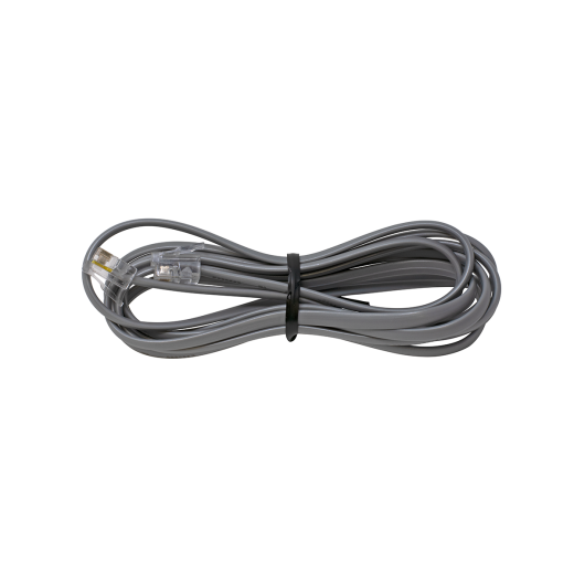 7' Silver 4 Conductor 6P4c Modular Cord Wired Straight Through