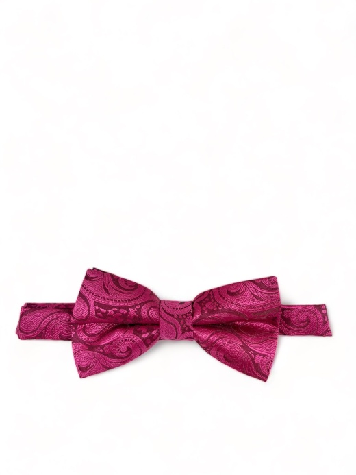 Classic Formal Hot Pink Paisley Bow Tie - Pre-Tied