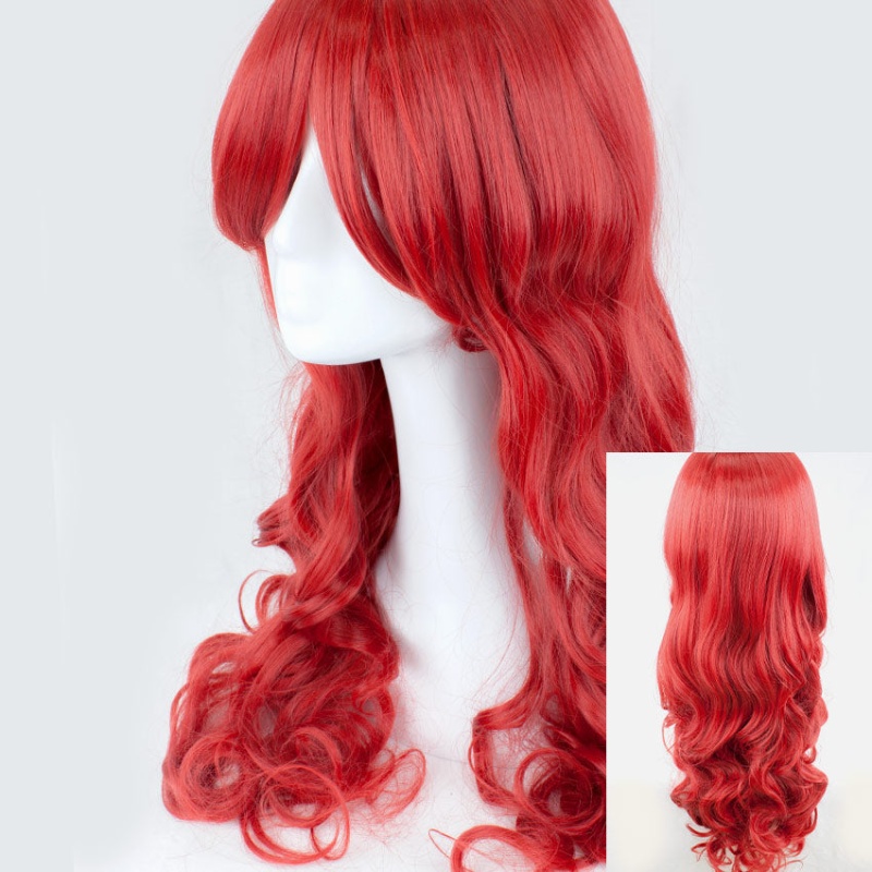 Fire Brick Red Long Wavy 70cm Wig
