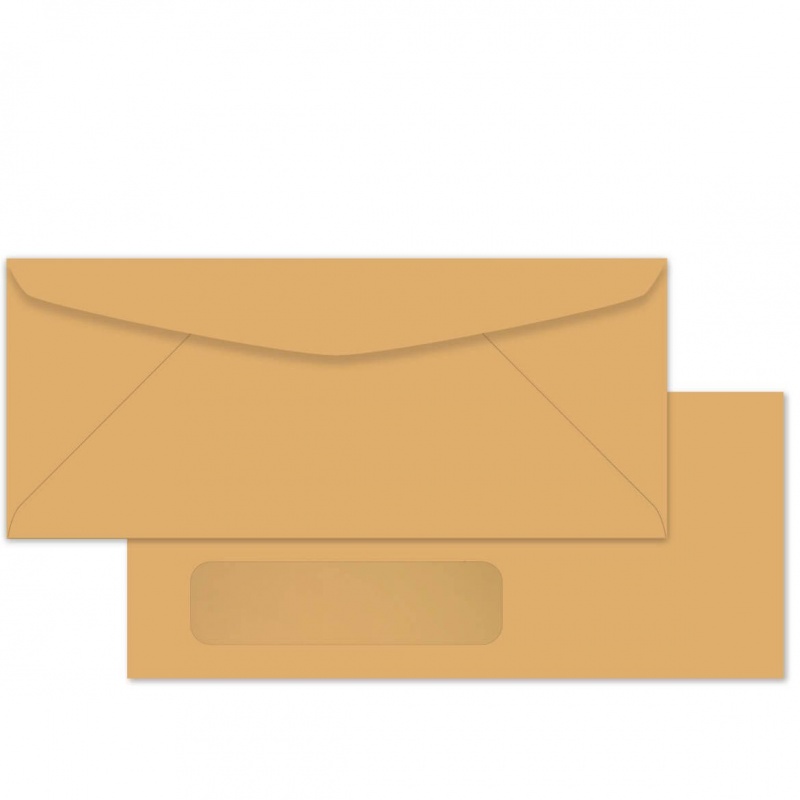#10 Window Envelopes - 24Lb Brown Kraft (Diagonal Seam) - 2500 Pk