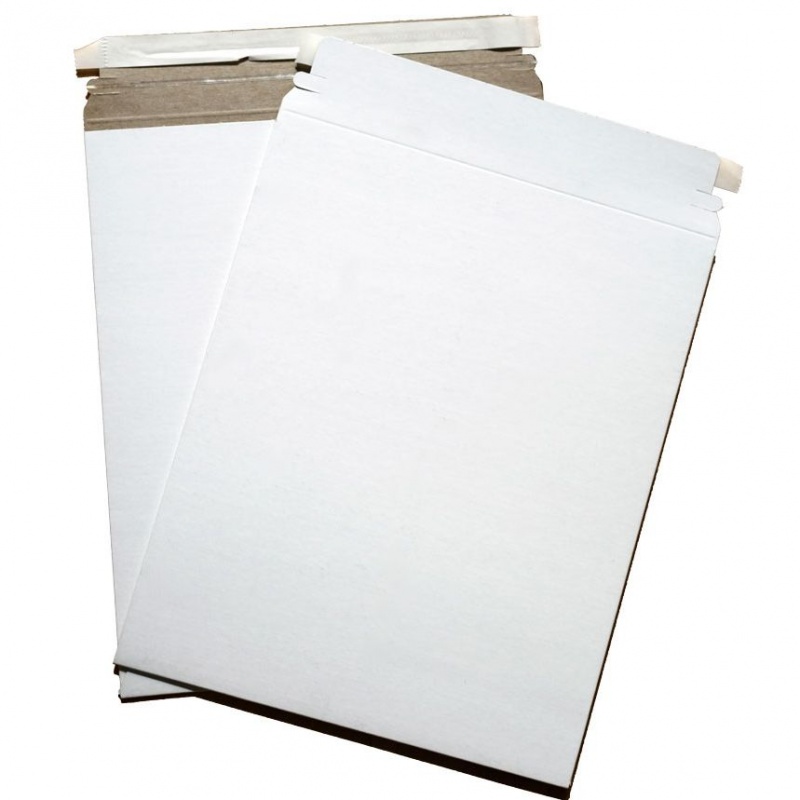 Cardboard Envelopes - White Paperboard Mailers (9.75-X-12.25) - 100 Pk