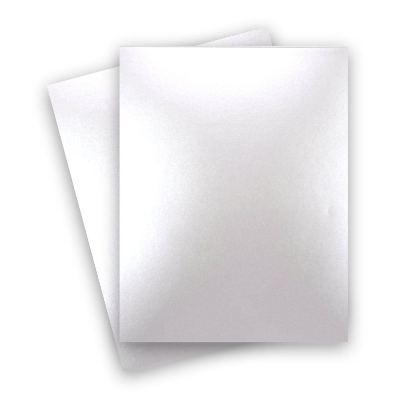 Shine PEARL White - Shimmer Metallic Card Stock Paper - 8.5 x 11 - 107lb Co