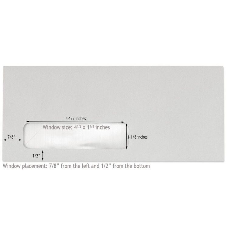 #10 Window Envelopes - 24Lb White Wove No. 10 (Side Seam) - 500 Pk