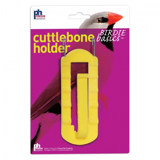 Birdie Basics Cuttlebone & Treat Holder 1149 - Yellow Plastic Holder for Birds