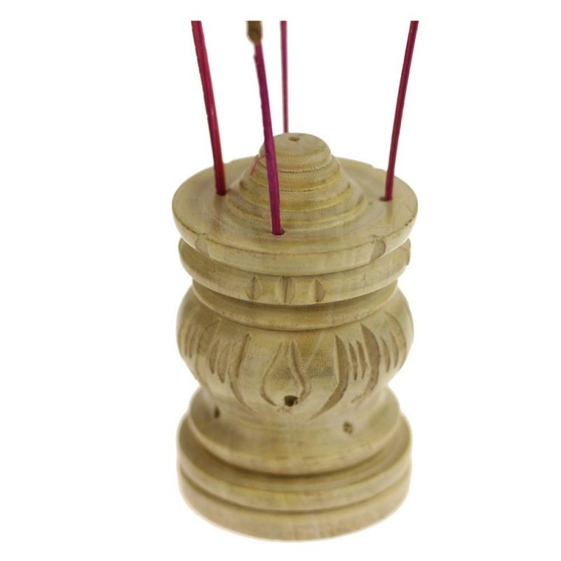 Incense Burner - Wooden Pagoda - 3 Inches High