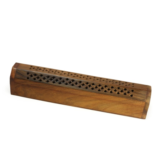 Incense Burner - Wooden Box With Storage - Decorative Jali Cover