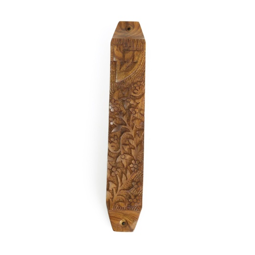 Wooden Mezuzah Case 9"X1.5" Garden - Prabhuji's Gifts