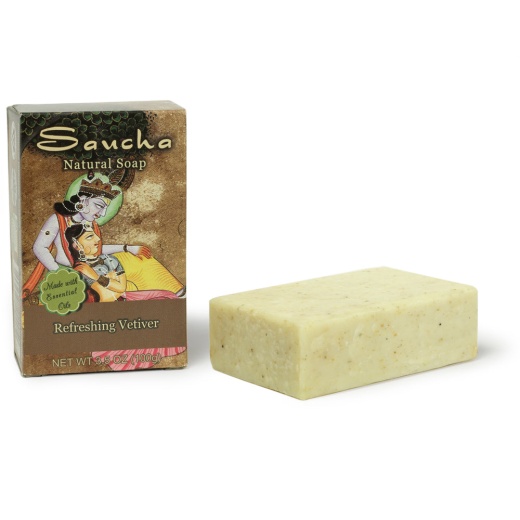 Natural Refreshing Vetiver Soap Bar Saucha - 3.5 Oz (100G)