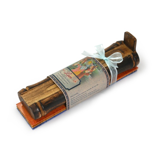 Incense Gift Set - Bamboo Burner + 3 Meditation Sticks Packs & Holiday Greeting - Love