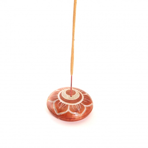 Soapstone Pebble Sacral Chakra Svadhishtana Incense Burner 2.5"