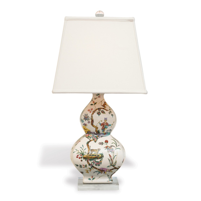 Chinoise Exotique Lamp-- Square Shade 31"h