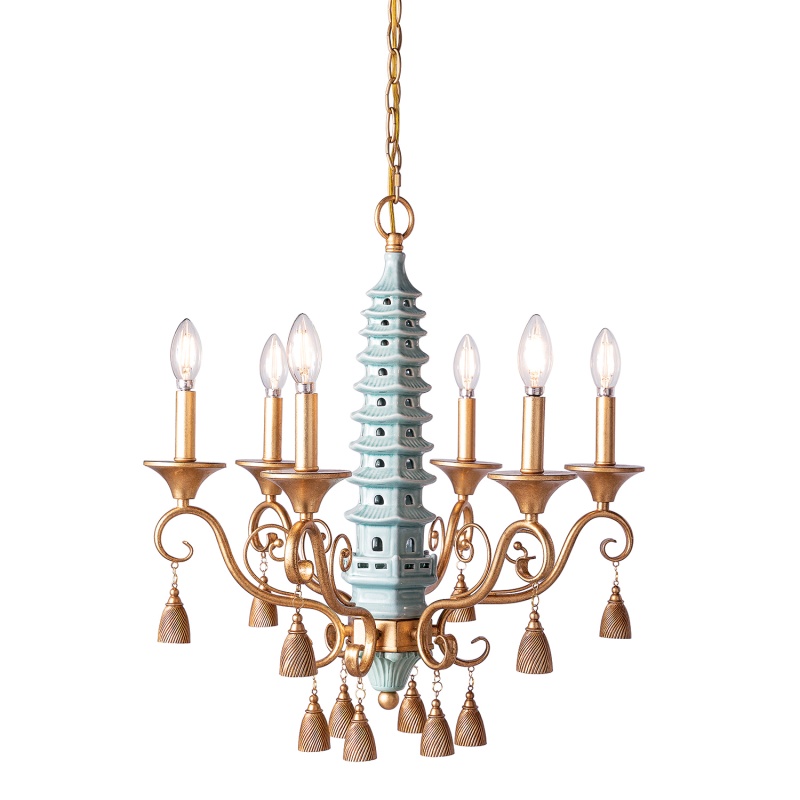 Oh, Pagoda Celadon Chandelier