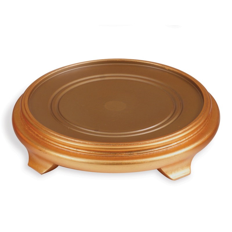 7 1/2" Round Stand Gold Leaf (Set Of 2)