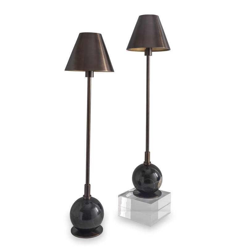 Boston Bronze / Black Buffet Lamps Set/2