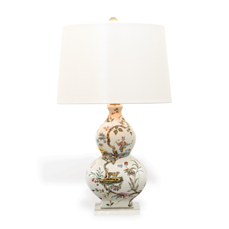 Chinoise Exotique Lamp--Ivory Lizard 31"h